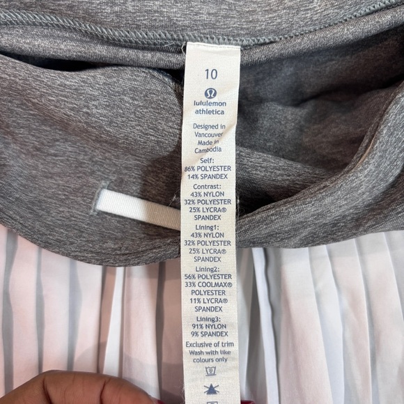 lululemon athletica White Pleated Tennis Skort with Gray Waistband - Picture 13 of 13